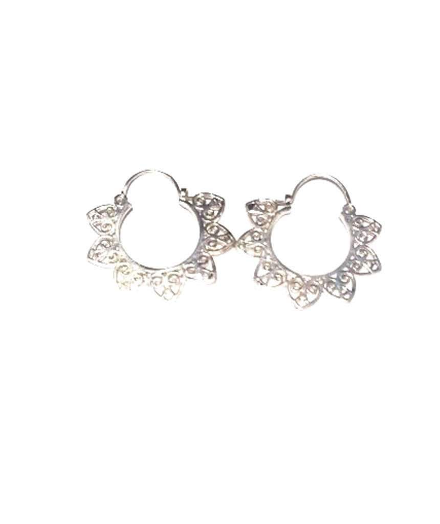 Sun Hoop Earrings - Unique Brass and Silver Jewelry for Daily Wear - Jewelry & Watches - Bijou Her -  -  - 