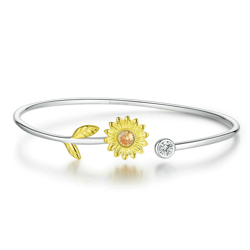 Sterling Silver Fashion Daisy Bracelet Female - 0 - Bijou Her -  -  - 