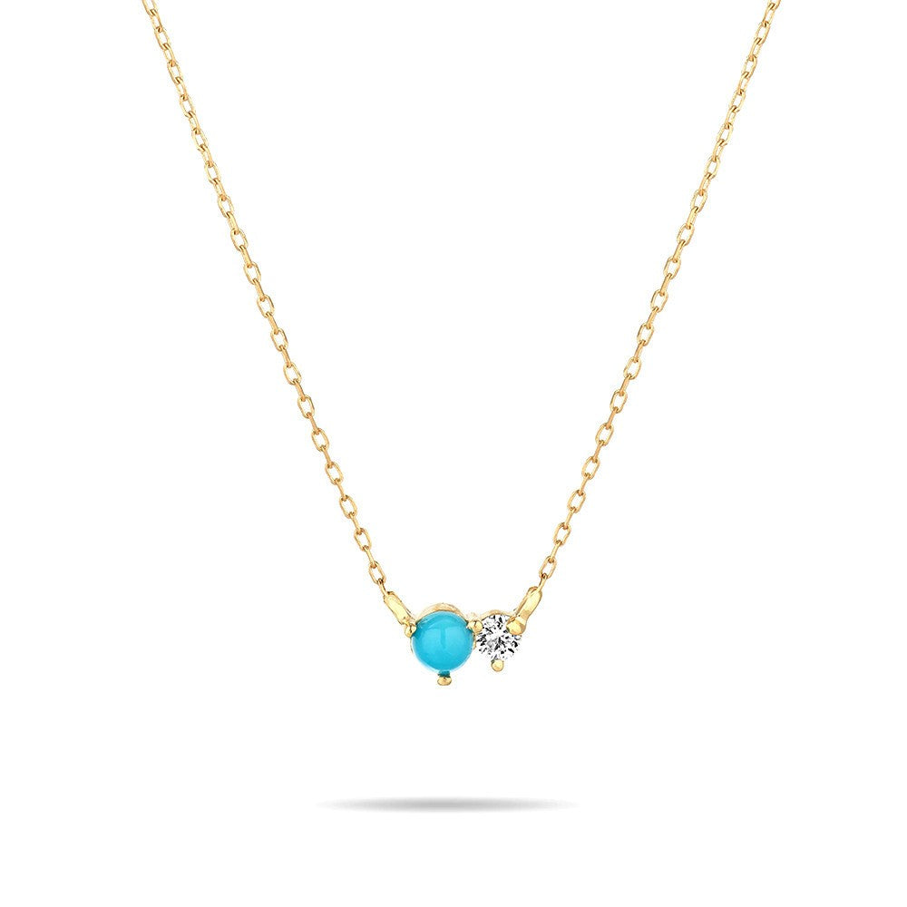 INS Wind Turquoise Clavicle Chain Geometry - 0 - Bijou Her - Color - style - 