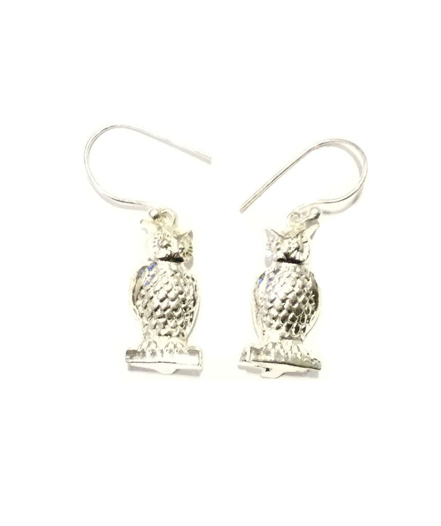 Silver Owl Earrings - Hypoallergenic and Adjustable - Jewelry & Watches - Bijou Her -  -  - 