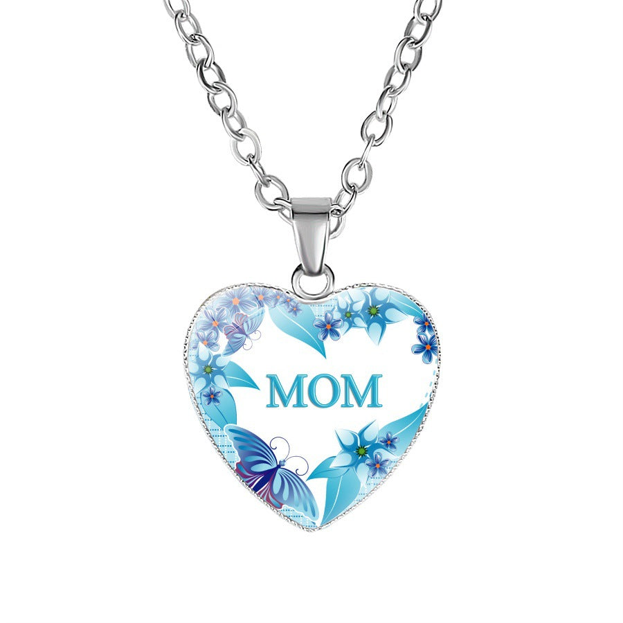 Mother's Heart Shaped Pendant Necklace Simple - 0 - Bijou Her - Color -  - 