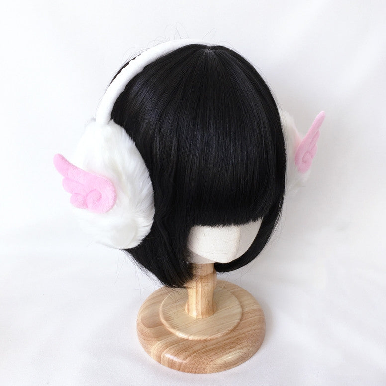 Y2K Angel Wing Warm Plush Earmuffs - 0 - Bijou Her -  -  - 