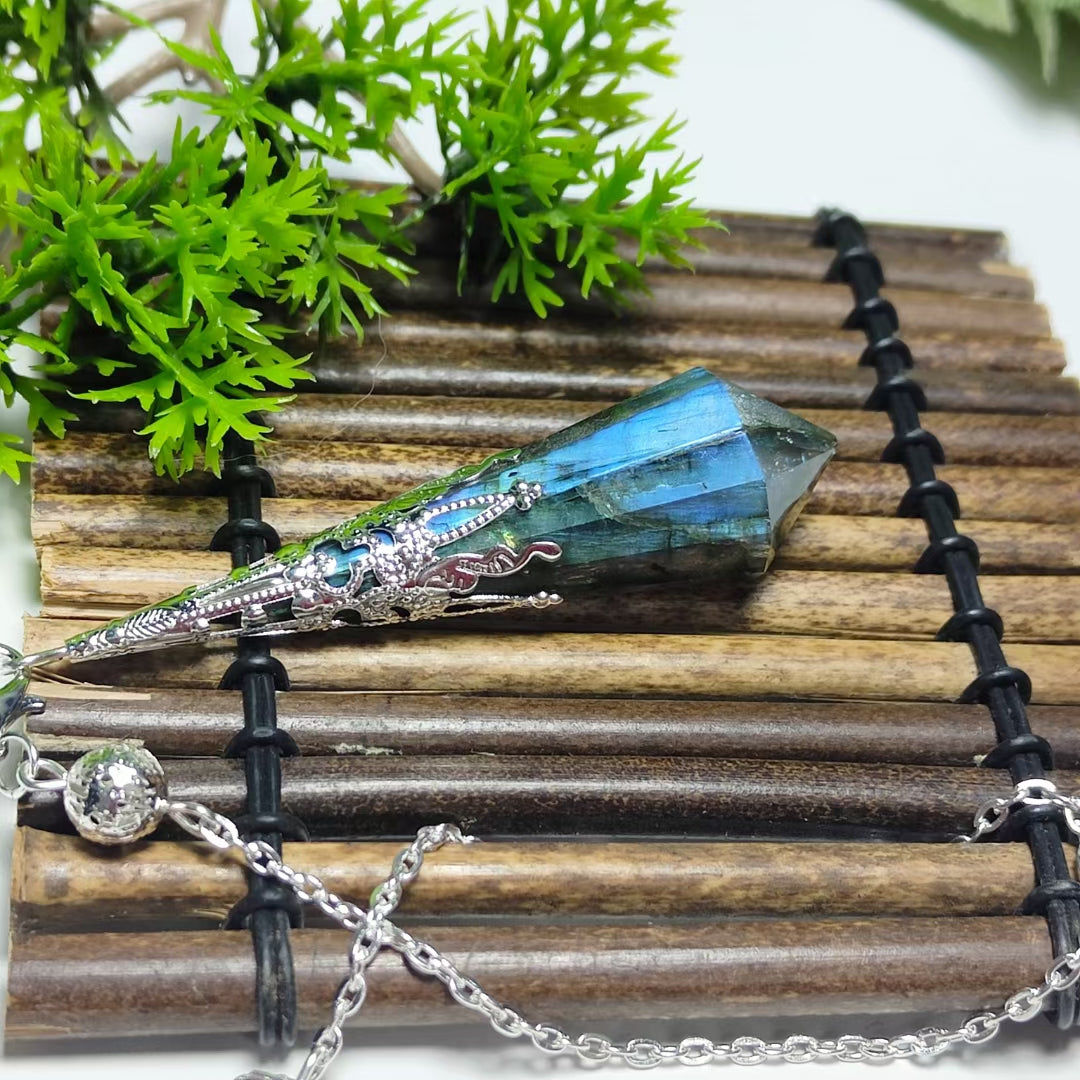 Natural Crystal Elongated Stone Spirit Pendulum Pendant Ornament - 0 - Bijou Her -  -  - 