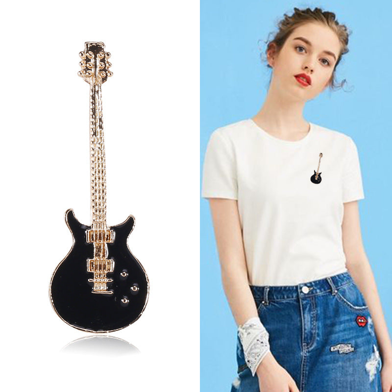 Women's Fashion Alloy Oil Drip Guitar Corsage - 0 - Bijou Her -  -  - 