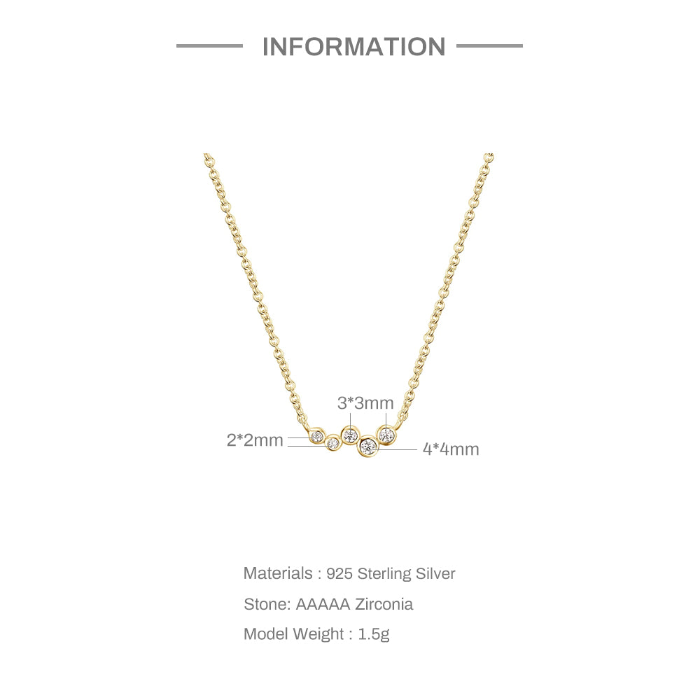 Single Row Diamond Collarbone Necklace - 0 - Bijou Her -  -  - 