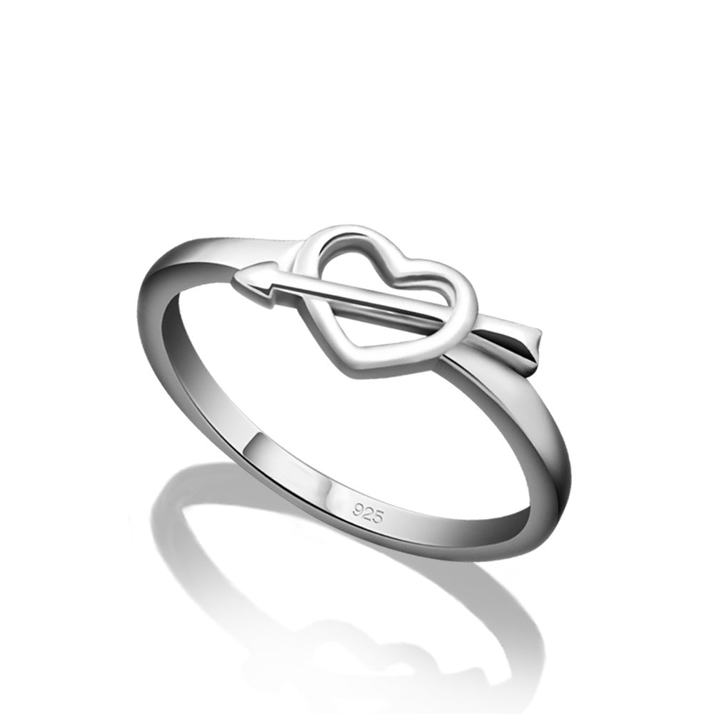 Korean Version Of The Heart Ring Female Plated Platinum Cupid Arrow - 0 - Bijou Her -  -  - 