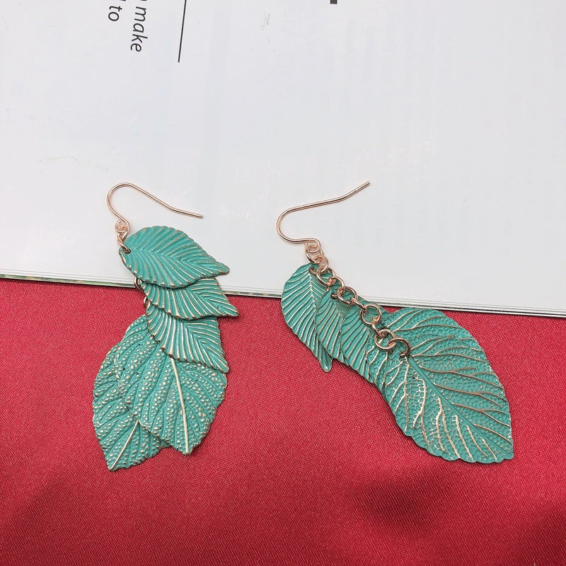 Leaf Earrings 925 Plain Tremella Hook - 0 - Bijou Her -  -  - 