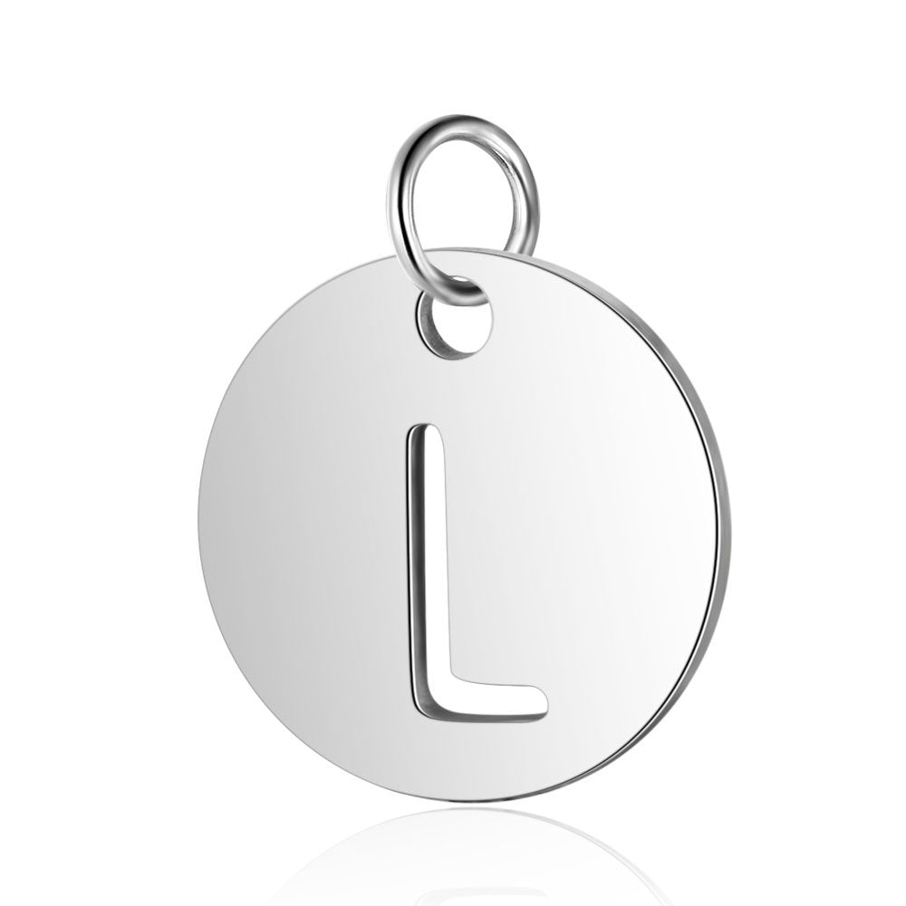 Titanium Steel Hollow Letter Pendant - 0 - Bijou Her - style -  - 