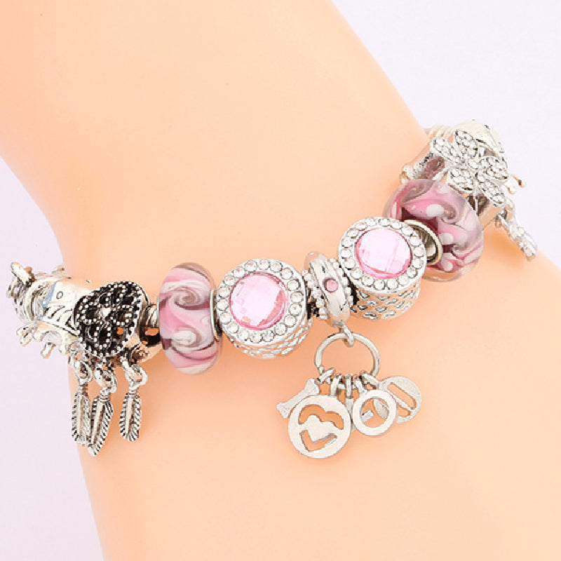 Women's Fashionable Romantic Glass Bead Bracelet - 0 - Bijou Her -  -  - 