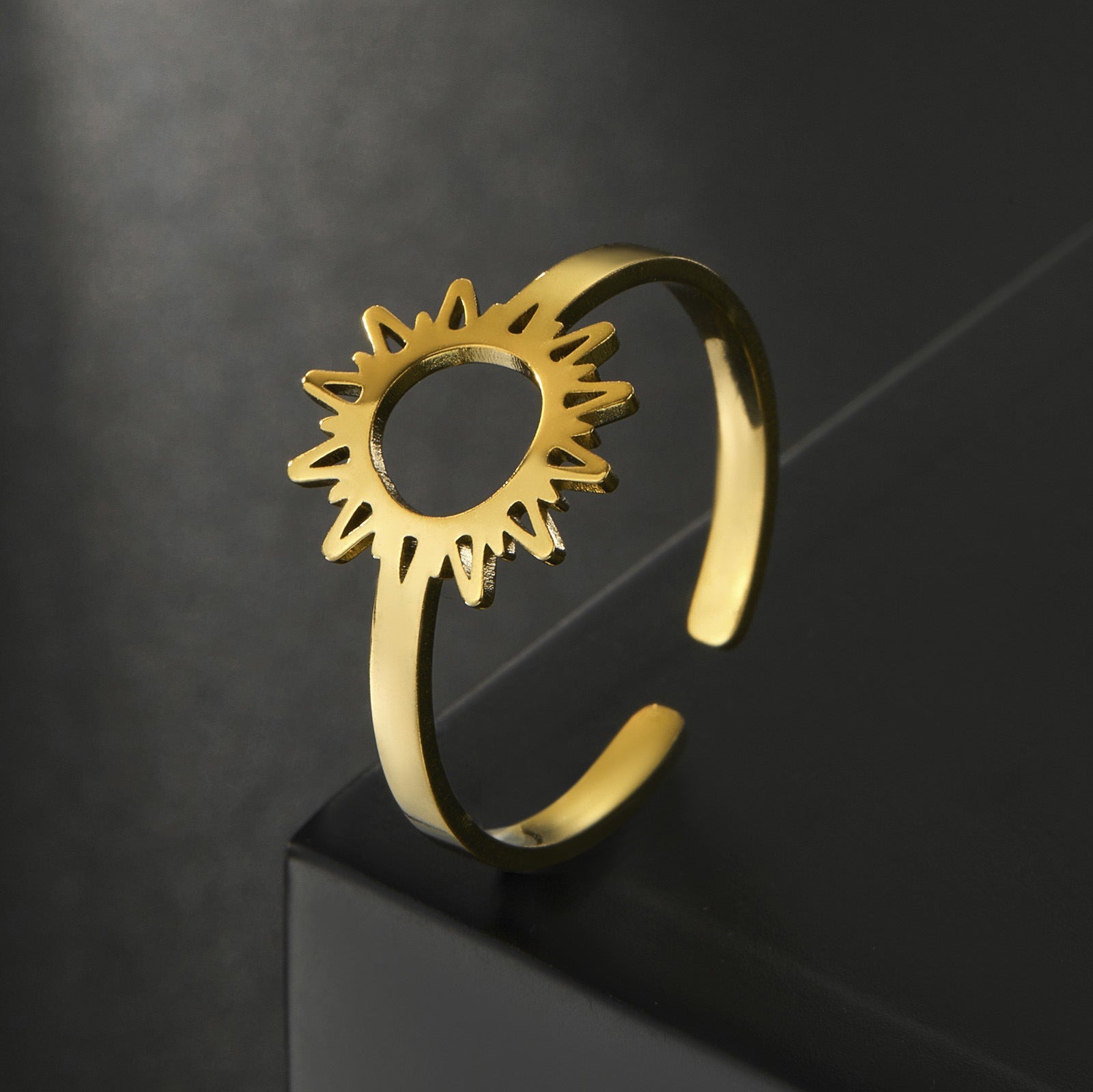 Sunflower Fashion Personality Titanium Steel Ring - 0 - Bijou Her -  -  - 