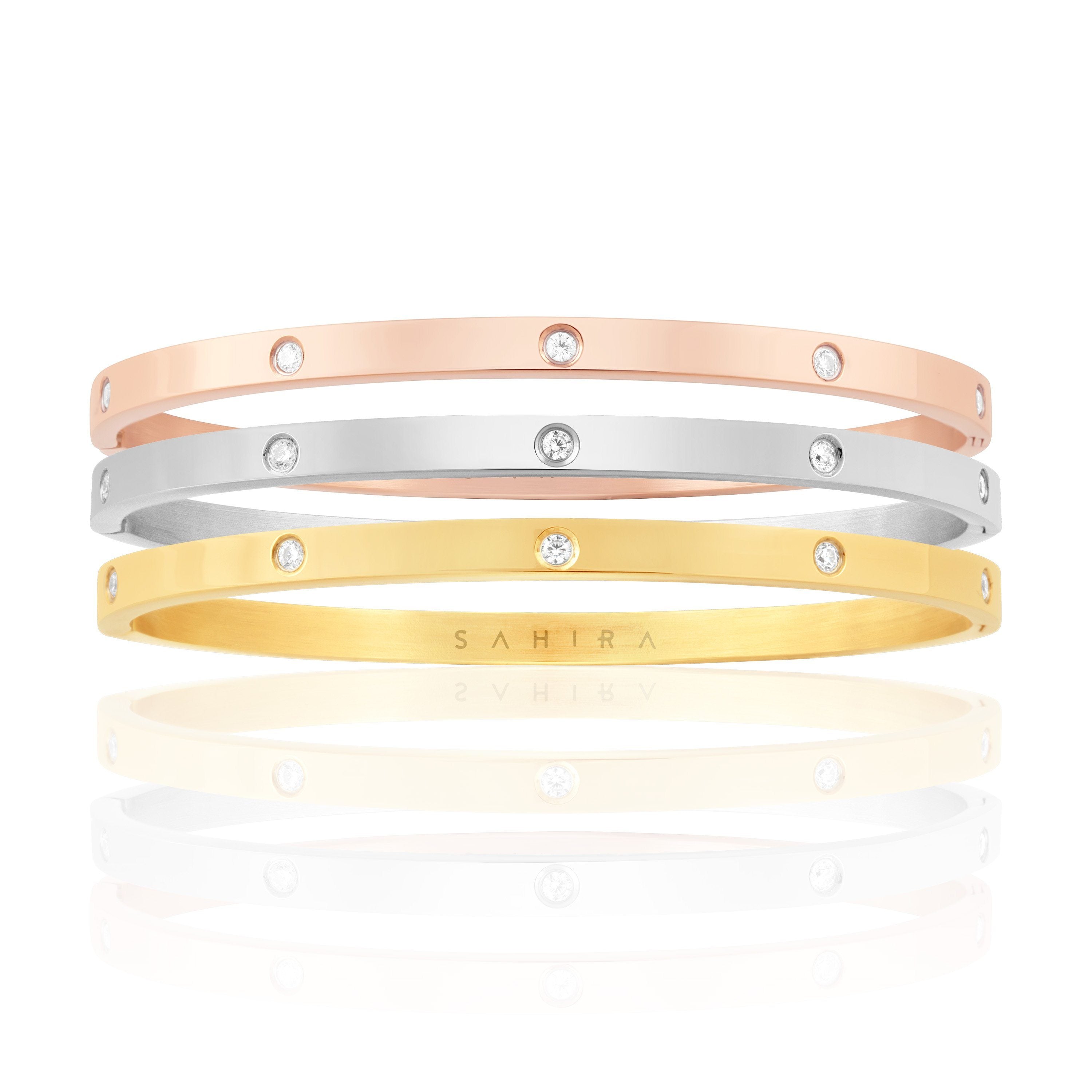 Gold, Rose Gold, and Silver Bracelet Stack - The Perfect Trio - Jewelry & Watches - Bijou Her -  -  - 