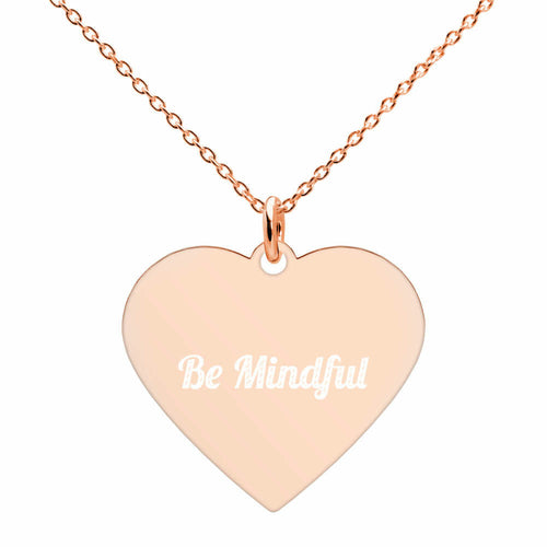 Minimalistic Engraved Heart Necklace in 3 Colors - Sterling Silver Pendant and Chain with Spring Ring Clasp Closure - Jewelry & Watches - Bijou Her - Color -  - 