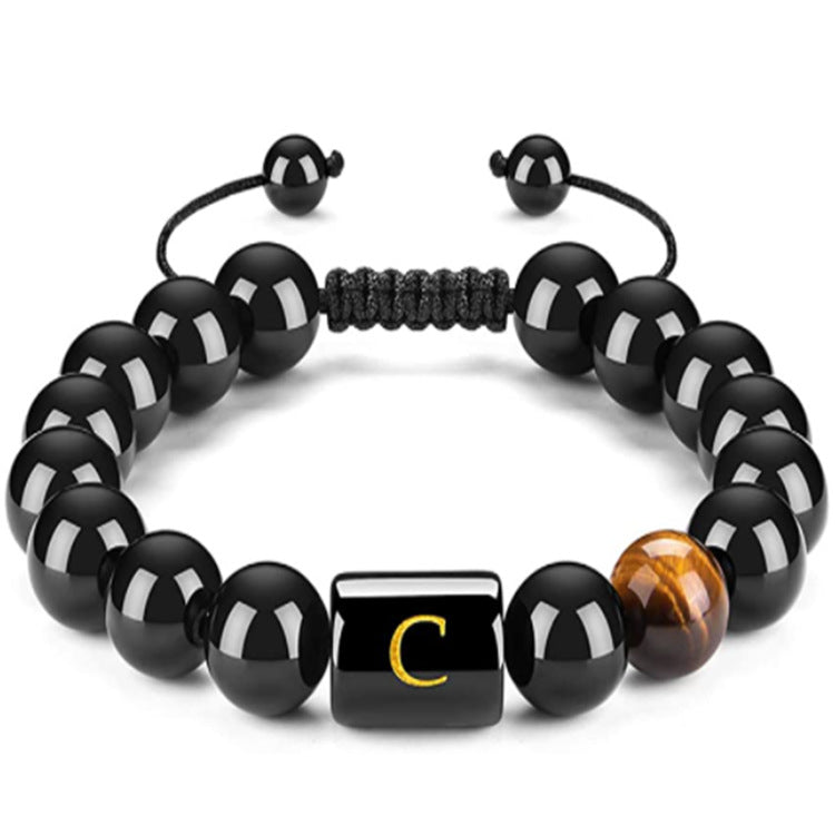 Men's Natural Black Agate Bracelet - 0 - Bijou Her - style -  - 