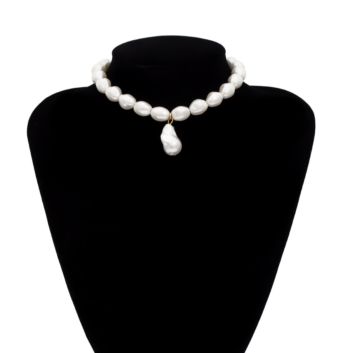 Short Temperamental All-match Single Layer Necklace Simple Baroque Shaped Pearl Necklace - 0 - Bijou Her - Color -  - 