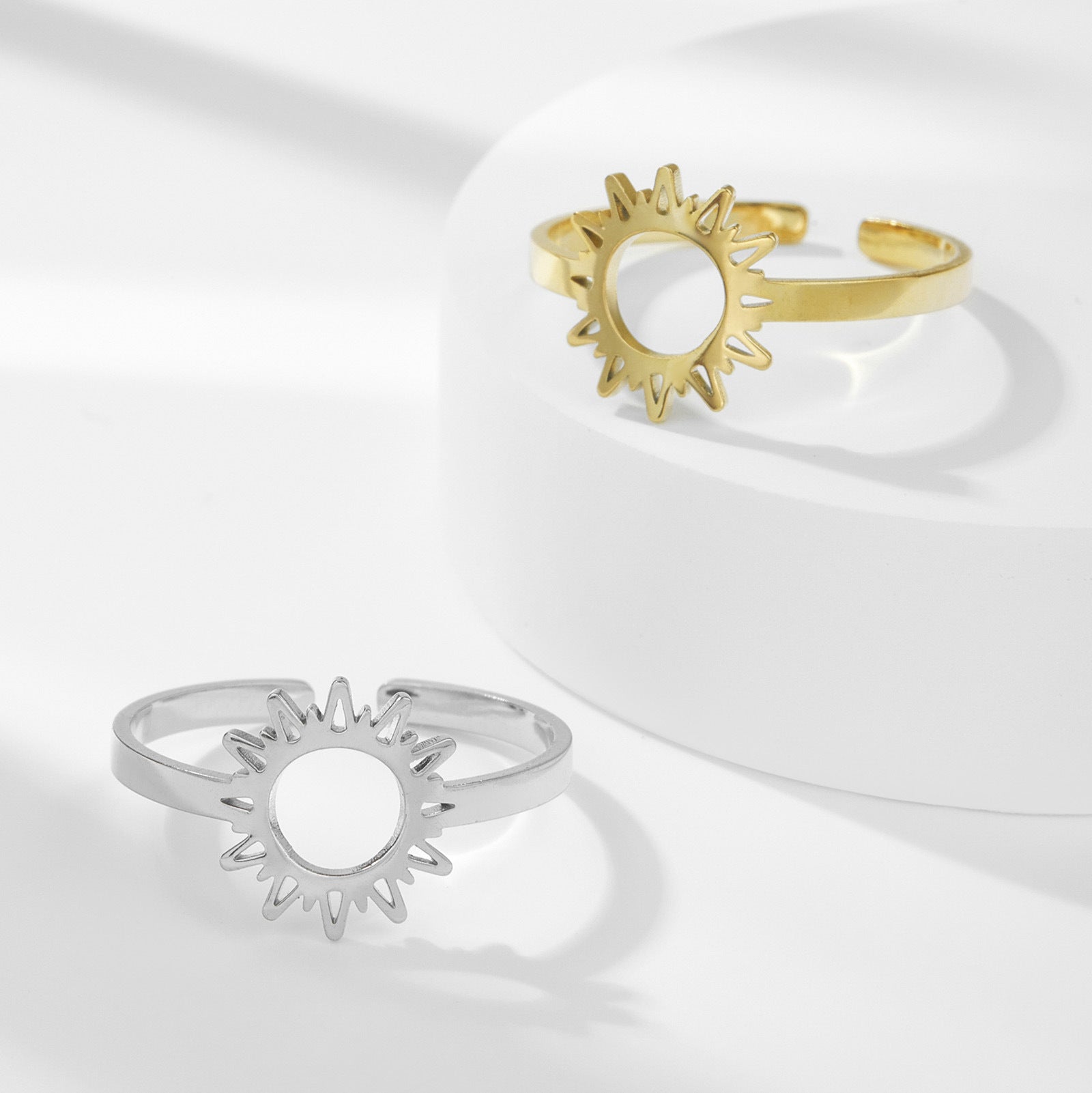 Sunflower Fashion Personality Titanium Steel Ring - 0 - Bijou Her -  -  - 