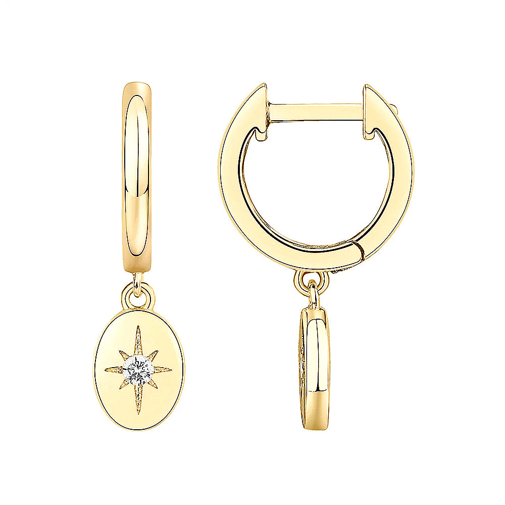 Women's Geometric Diamond Pearl Lock Earrings - 0 - Bijou Her - Color -  - 