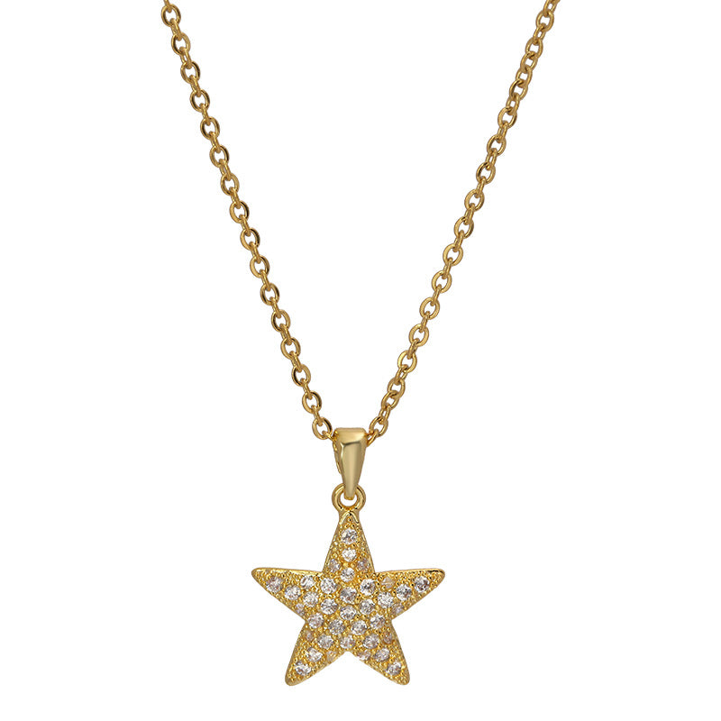 Women's Fashion Simple Star Titanium Steel Necklace - 0 - Bijou Her - Color -  - 