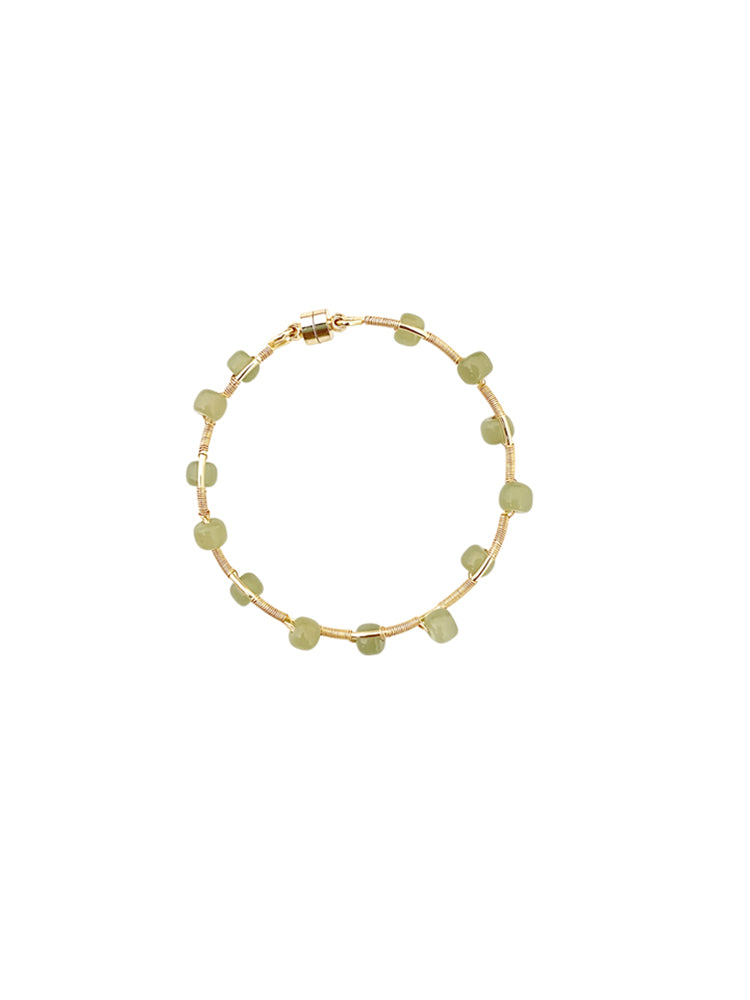 Natural Hetian Jade Bracelet Waves - 0 - Bijou Her -  -  - 