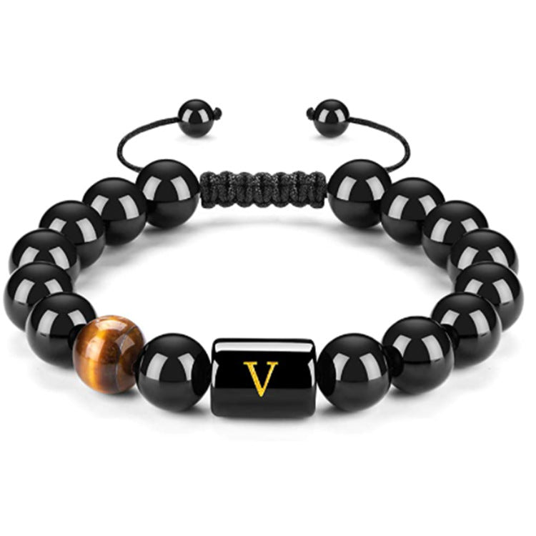 Men's Natural Black Agate Bracelet - 0 - Bijou Her - style -  - 