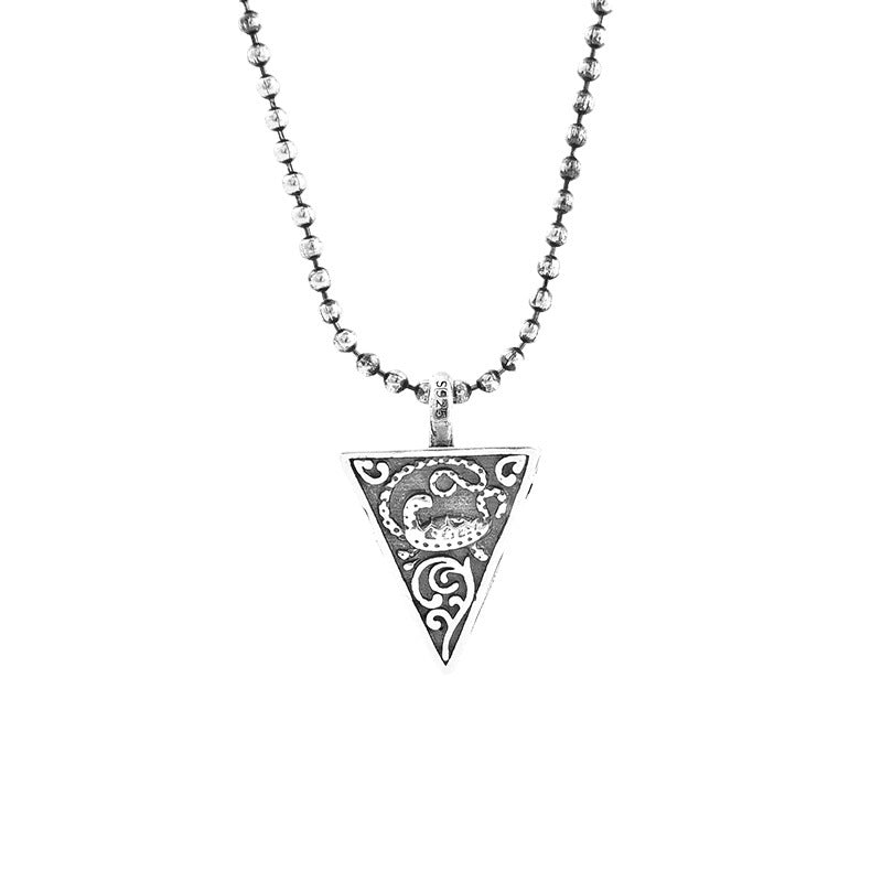 Vintage Thai Silver Pyramid Necklace For Men And Women - 0 - Bijou Her -  -  - 