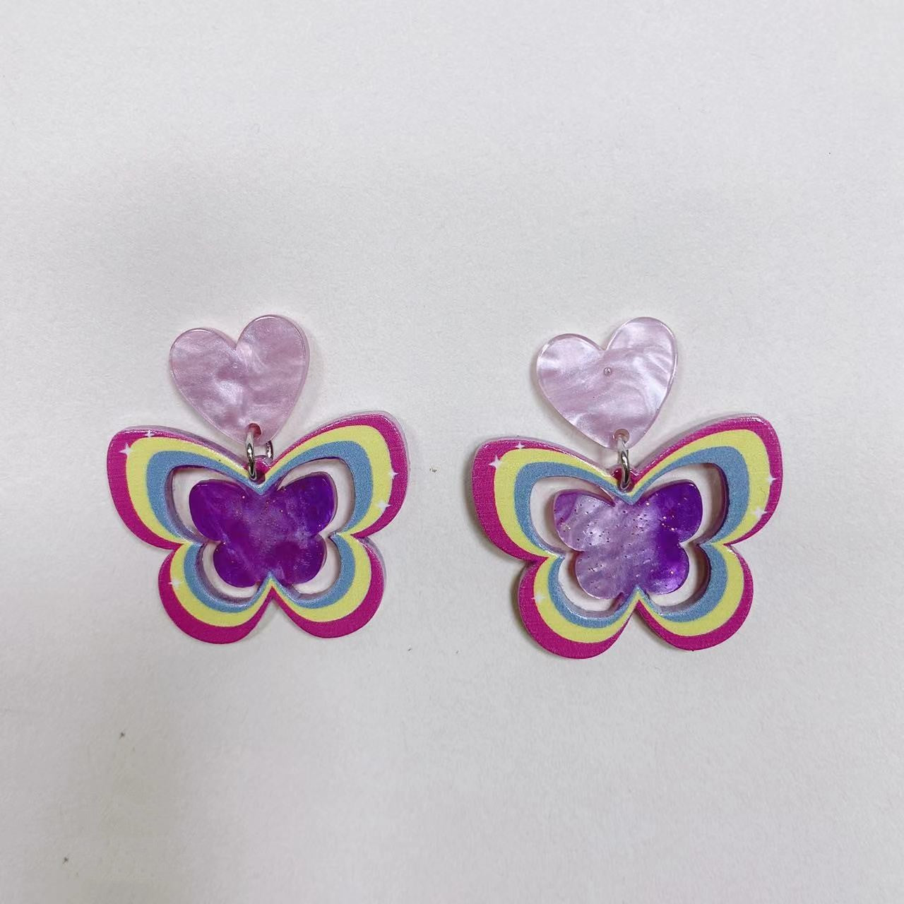 Oil Painting Style Colorful Flower Earrings - 0 - Bijou Her - Color -  - 