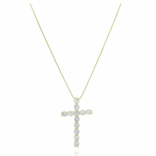 Silver Religious Cross Pendant Necklace - 16" with 2" Extender - Jewelry & Watches - Bijou Her - Color -  - 