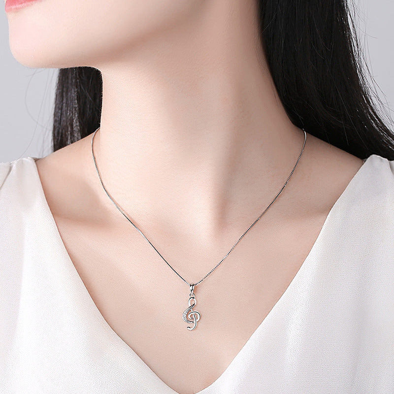 Special-interest Design Musical Note Pendant Necklace - 0 - Bijou Her -  -  - 