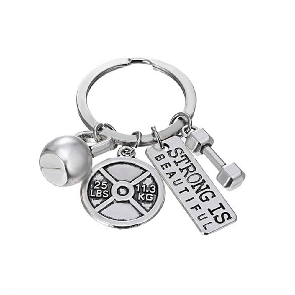 Men And Women Fashion Sports Power Dumbbell Barbell Kettlebell Keychain - 0 - Bijou Her - Color -  - 