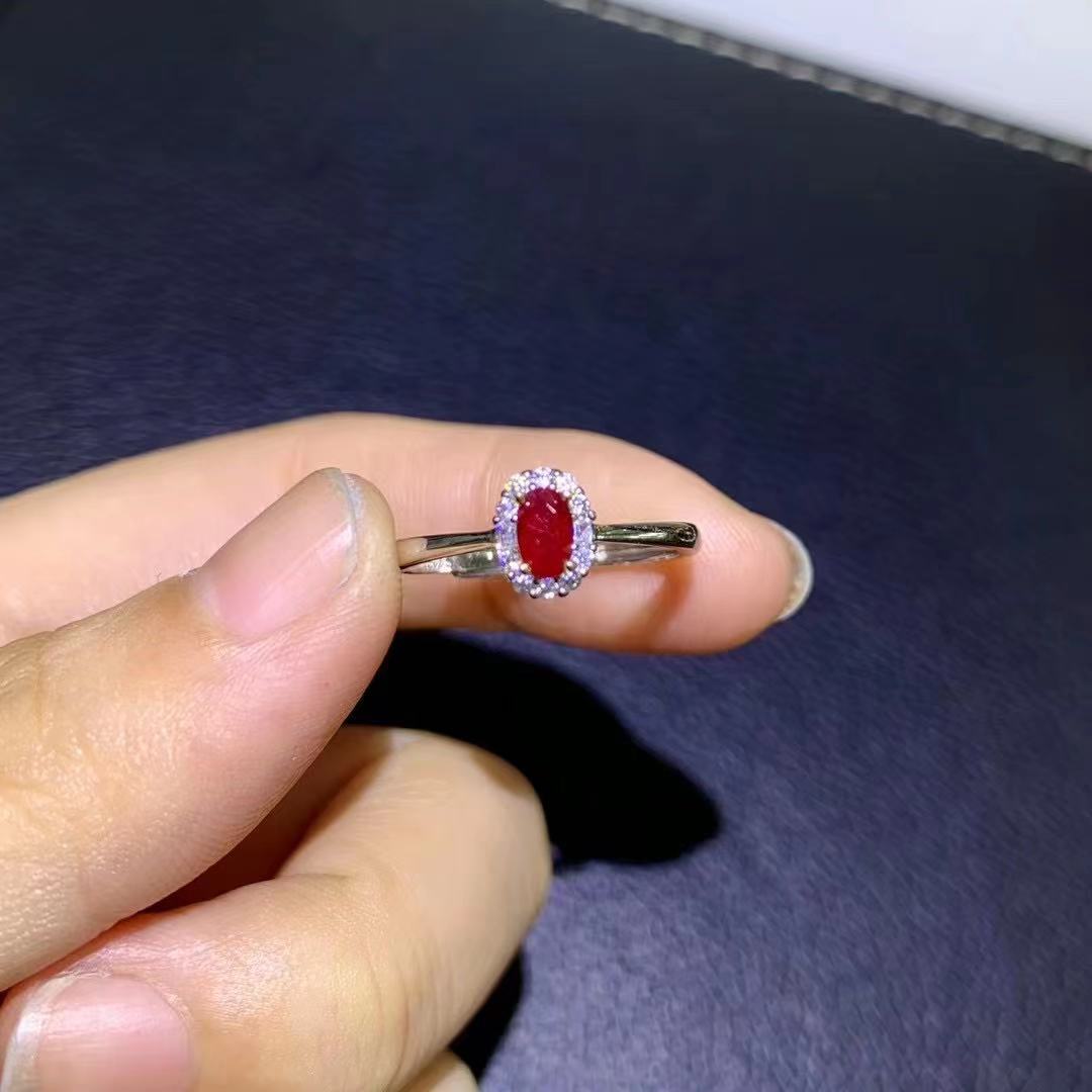 Natural Pigeon Blood Ruby Ring 925 Silver - 0 - Bijou Her -  -  - 