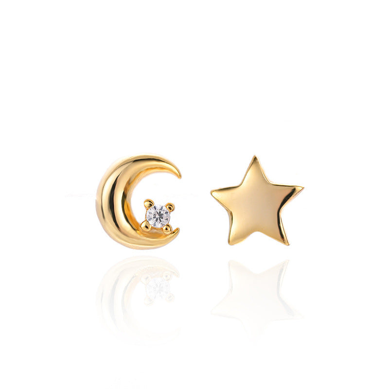 Women's Star Moon Mini Earrings - 0 - Bijou Her -  -  - 