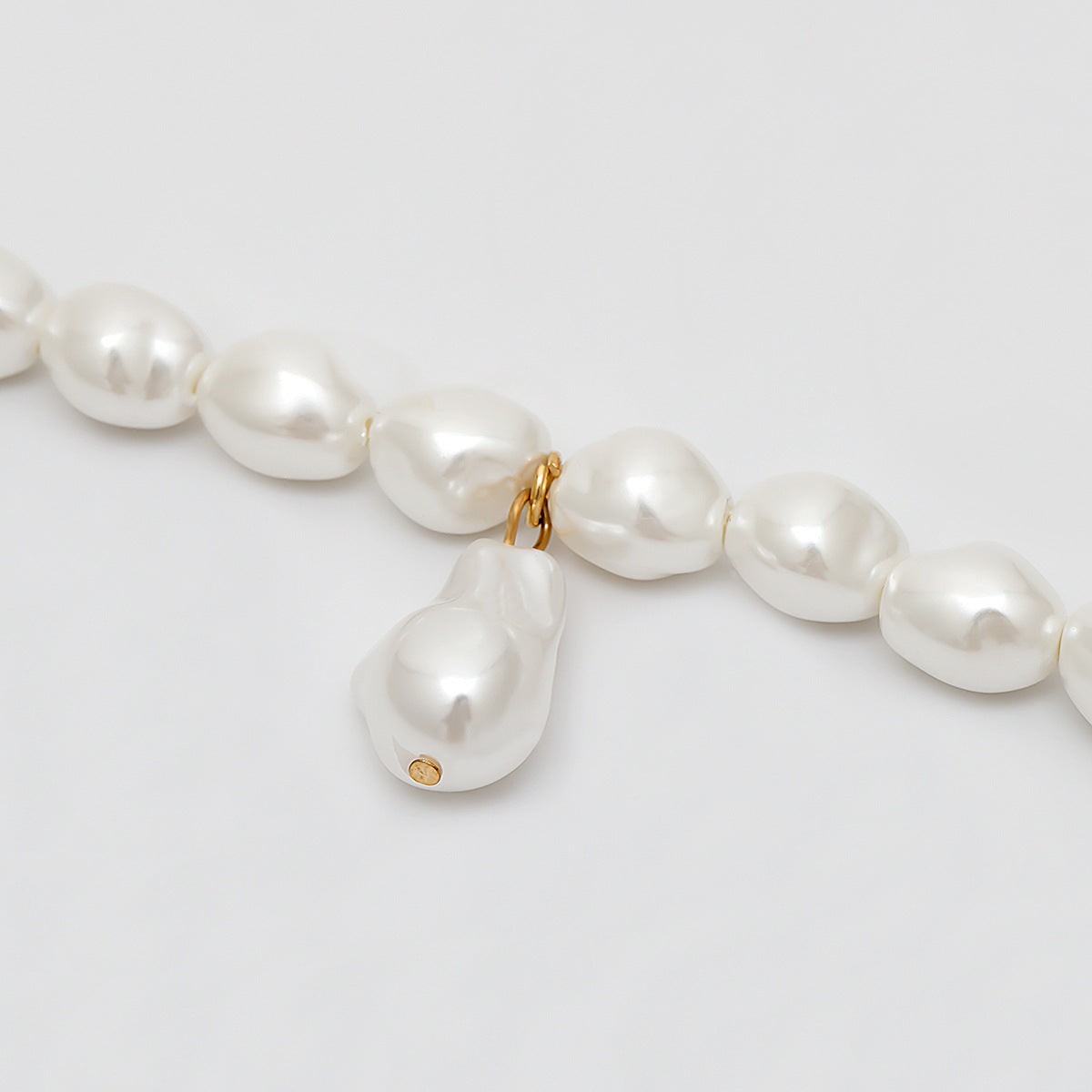 Short Temperamental All-match Single Layer Necklace Simple Baroque Shaped Pearl Necklace - 0 - Bijou Her -  -  - 