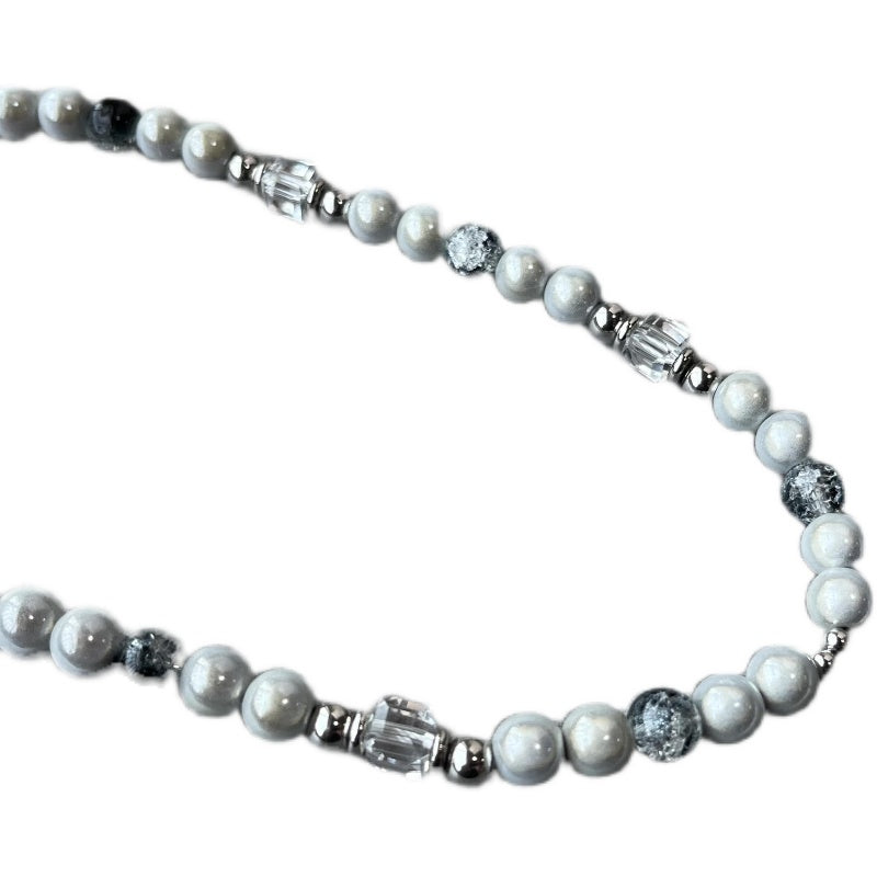 Men's Trendy Simple Reflective Pearl Mosaic Necklace - 0 - Bijou Her -  -  - 