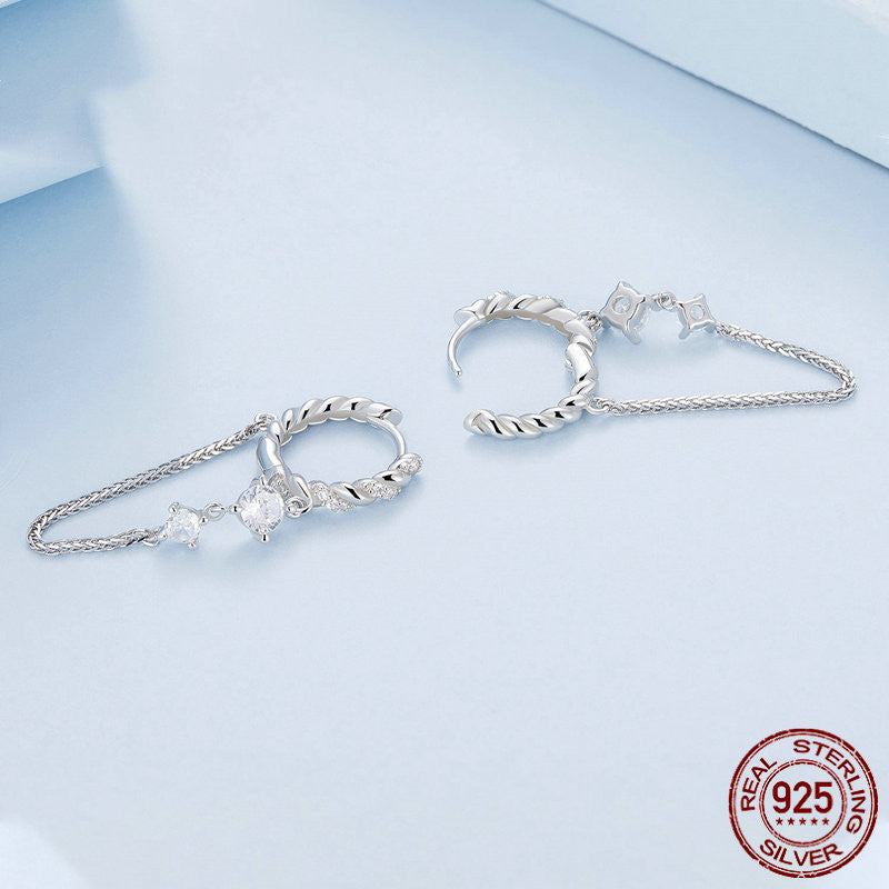 Platinum Plated Delicate Tassel Earrings For Women - 0 - Bijou Her -  -  - 