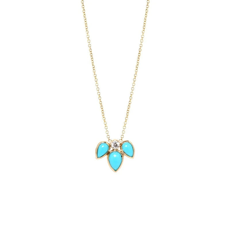 INS Wind Turquoise Clavicle Chain Geometry - 0 - Bijou Her - Color - style - 