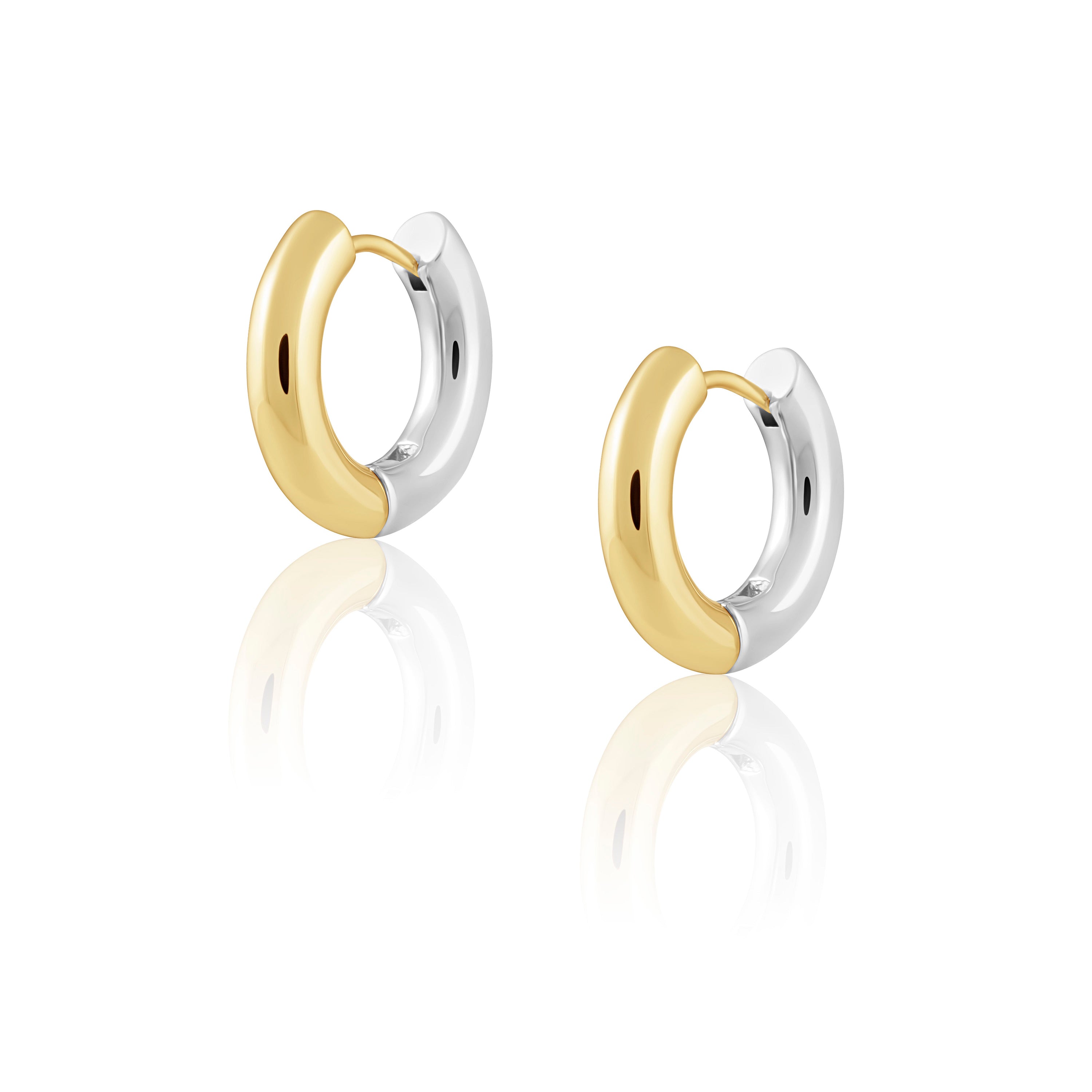 Two-Tone Gala Hoop Earrings: Perfect Accessory for Any Look - Jewelry & Watches - Bijou Her -  -  - 