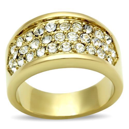 IP Gold Brass Ring with Top Grade Crystal - Ships in 1 Day - Jewelry & Watches - Bijou Her -  -  - 