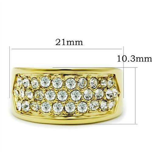 IP Gold Brass Ring with Top Grade Crystal - Ships in 1 Day - Jewelry & Watches - Bijou Her -  -  - 