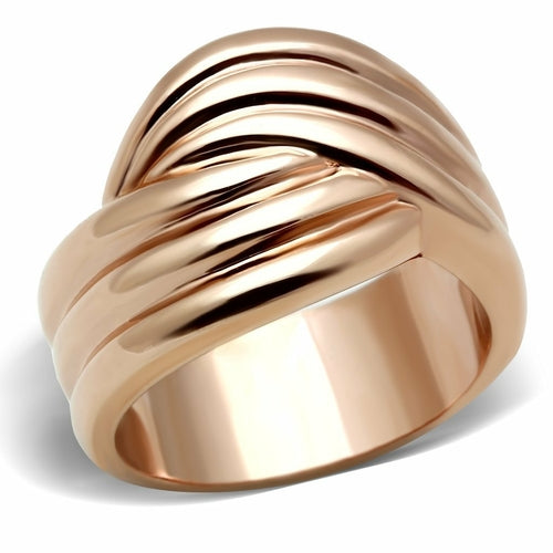 IP Rose Gold Brass Ring - No Stone, Ships in 1 Day, 7.30g Weight - Jewelry & Watches - Bijou Her - Size -  - 