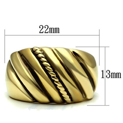 IP Gold Brass Ring with Jet Epoxy Center Stone - Ships in 1 Day - Jewelry & Watches - Bijou Her -  -  - 