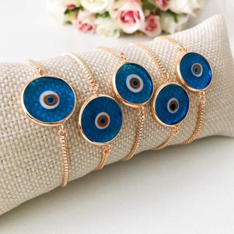 Murano Evil Eye Bracelet, Adjustable Rose Gold Bracelet, Greek Jewelry - Jewelry & Watches - Bijou Her -  -  - 