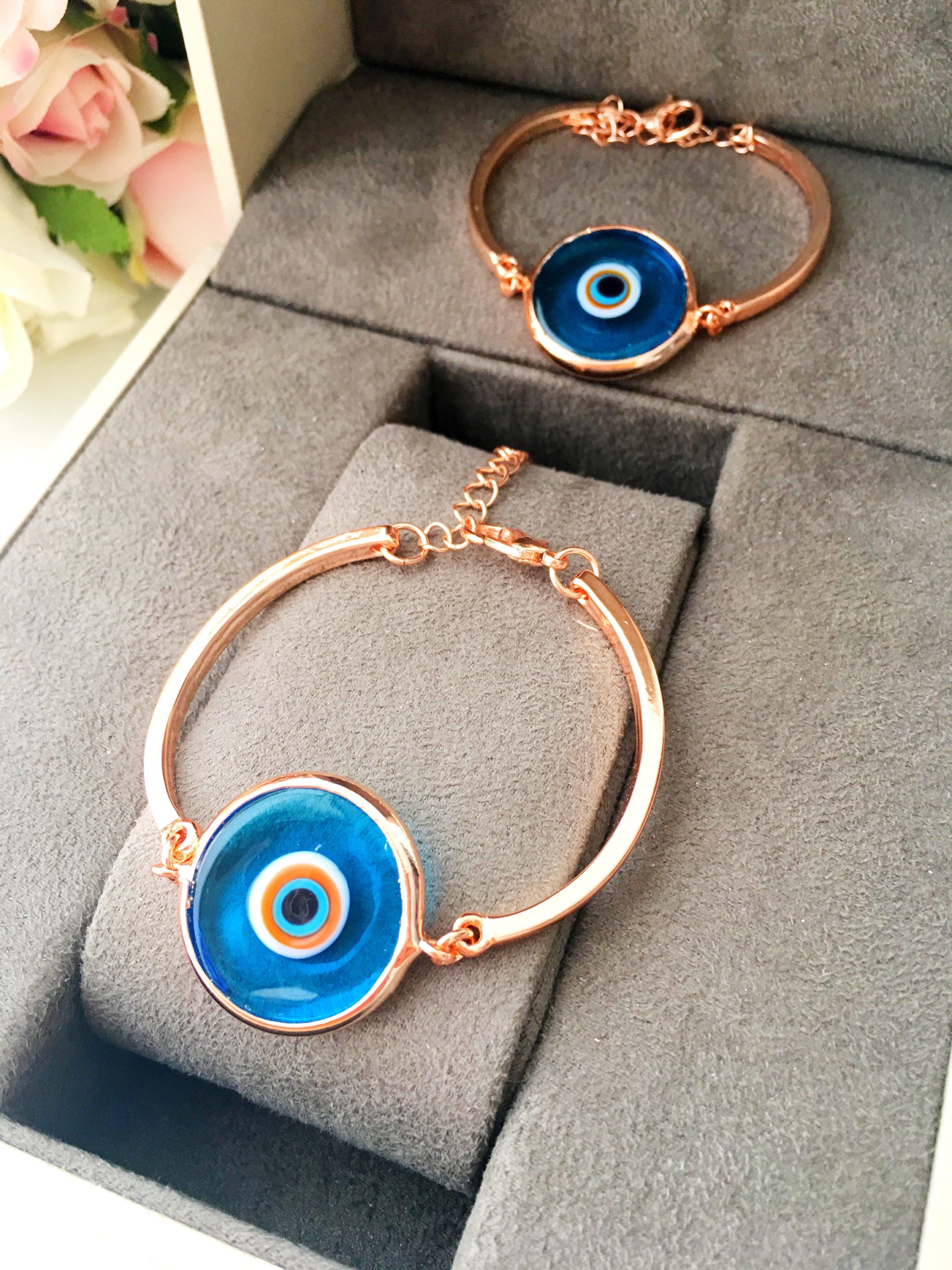 Handmade Murano Glass Evil Eye Bracelet - Rose Gold & 4 Colors Available - Jewelry & Watches - Bijou Her -  -  - 