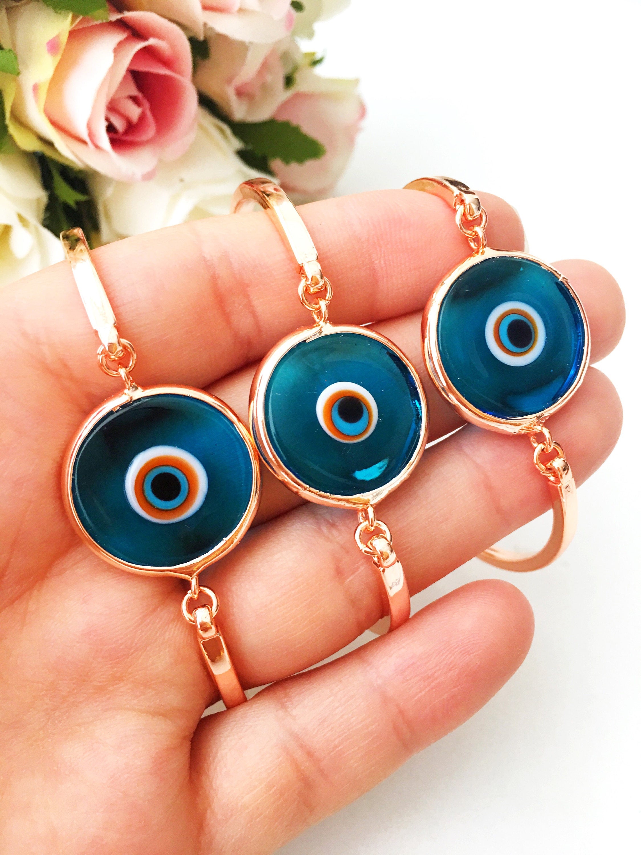 Handmade Murano Glass Evil Eye Bracelet - Rose Gold & 4 Colors Available - Jewelry & Watches - Bijou Her -  -  - 