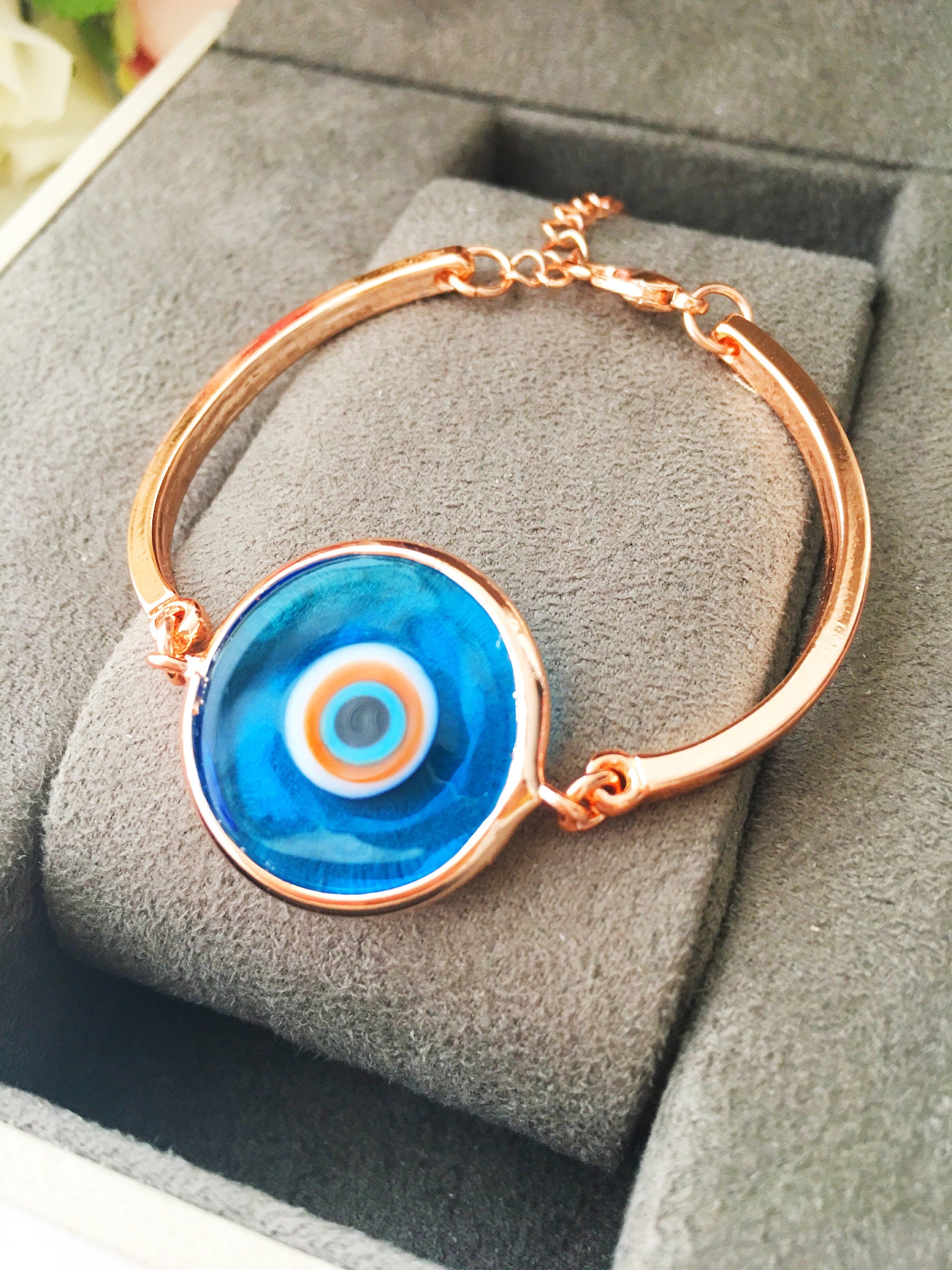 Handmade Murano Glass Evil Eye Bracelet - Rose Gold & 4 Colors Available - Jewelry & Watches - Bijou Her -  -  - 