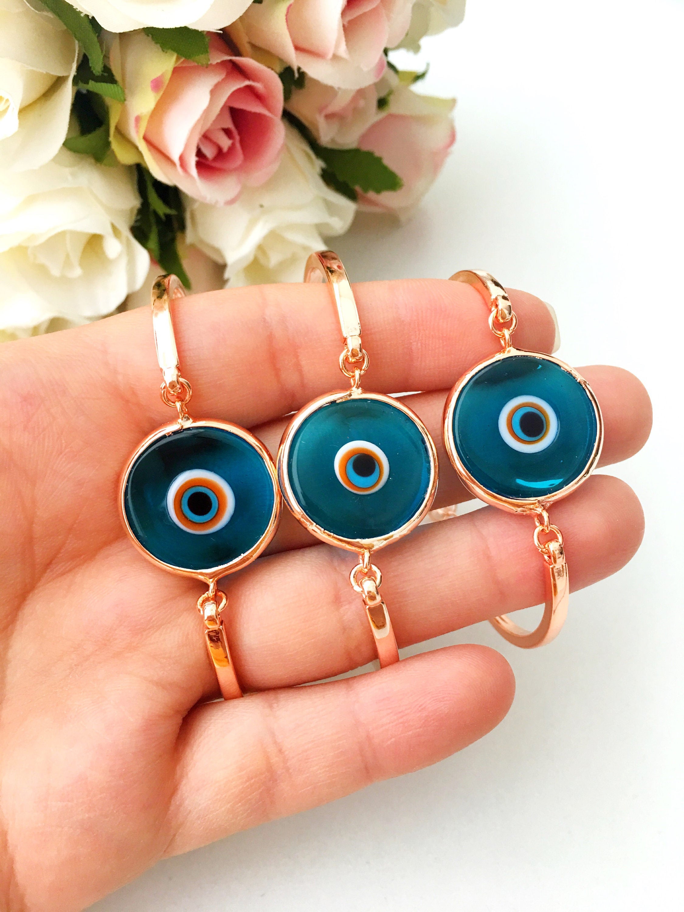 Handmade Murano Glass Evil Eye Bracelet - Rose Gold & 4 Colors Available - Jewelry & Watches - Bijou Her -  -  - 