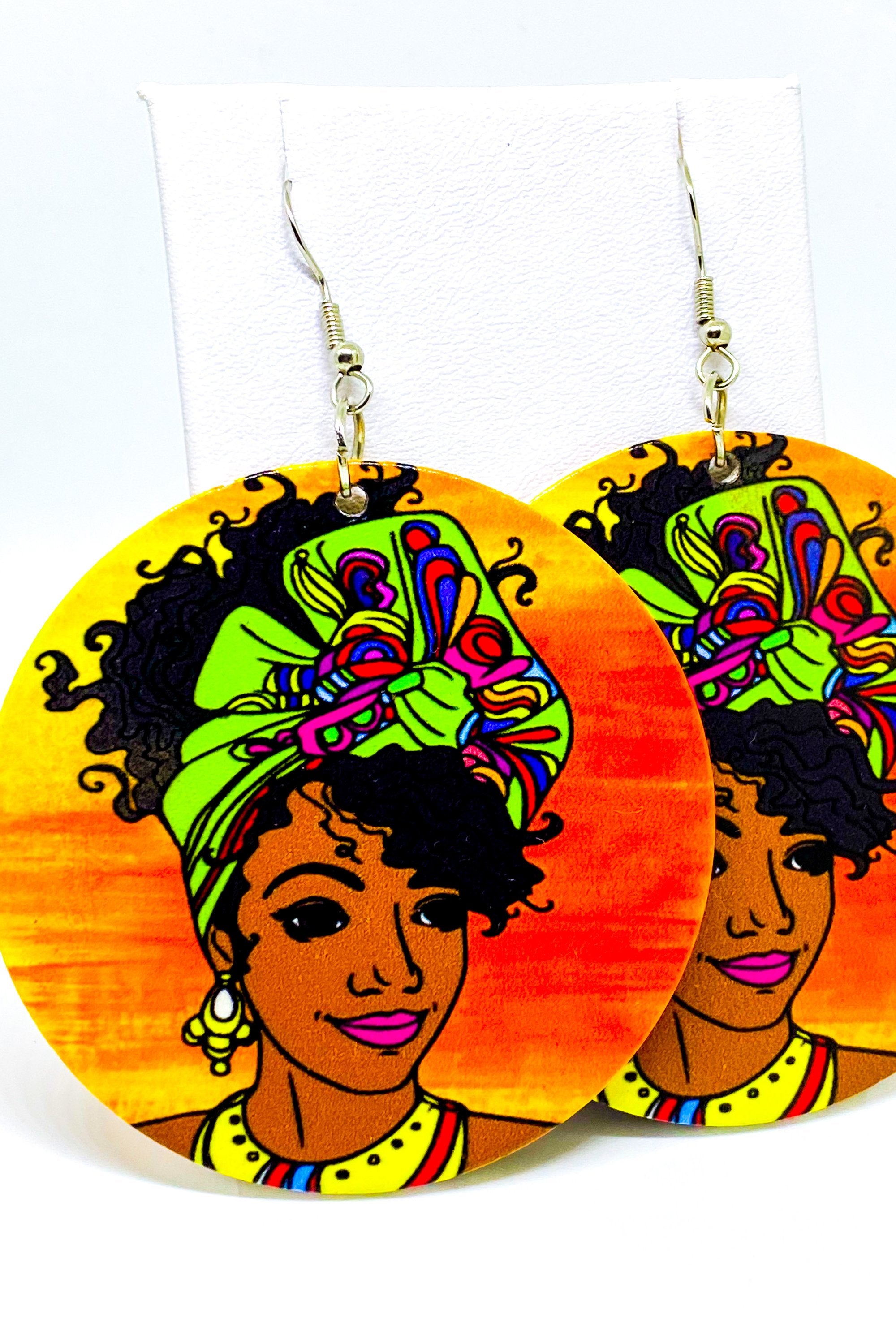 Kenyan Culture Hoop Drop Earrings - Handmade Wood, Nickel-Free, 2.25" Diameter, Statement Fashion Jewelry - Earrings - Bijou Her -  -  - 