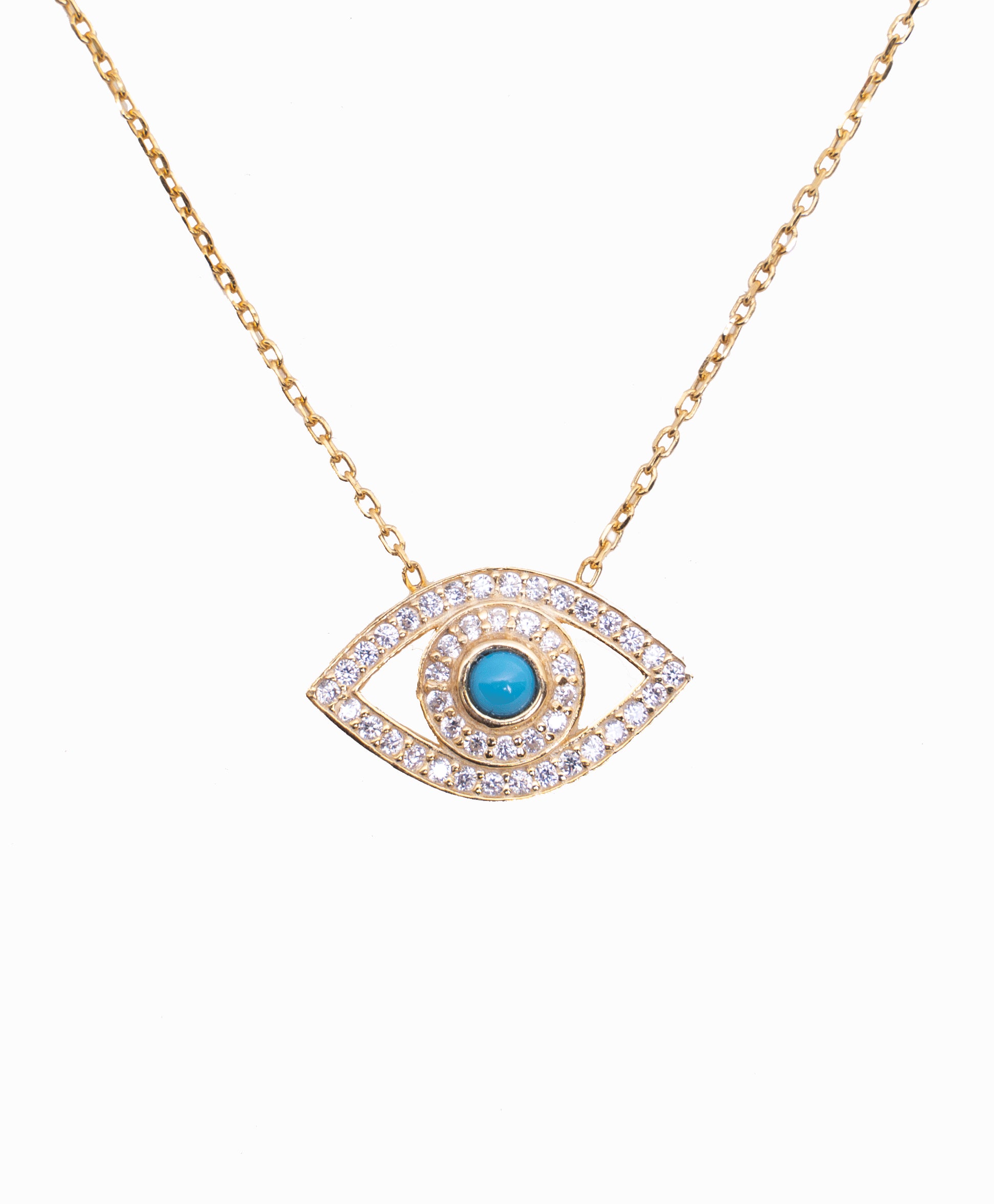 MAHIN Layering Necklace with Evil Eye Pendant and Turquoise Gemstone - Jewelry & Watches - Bijou Her -  -  - 