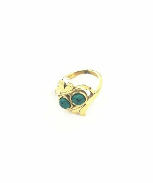 Leaf Stone Ring - Handmade Unique Design with Semi-Precious Stone - Jewelry & Watches - Bijou Her - Color -  - 