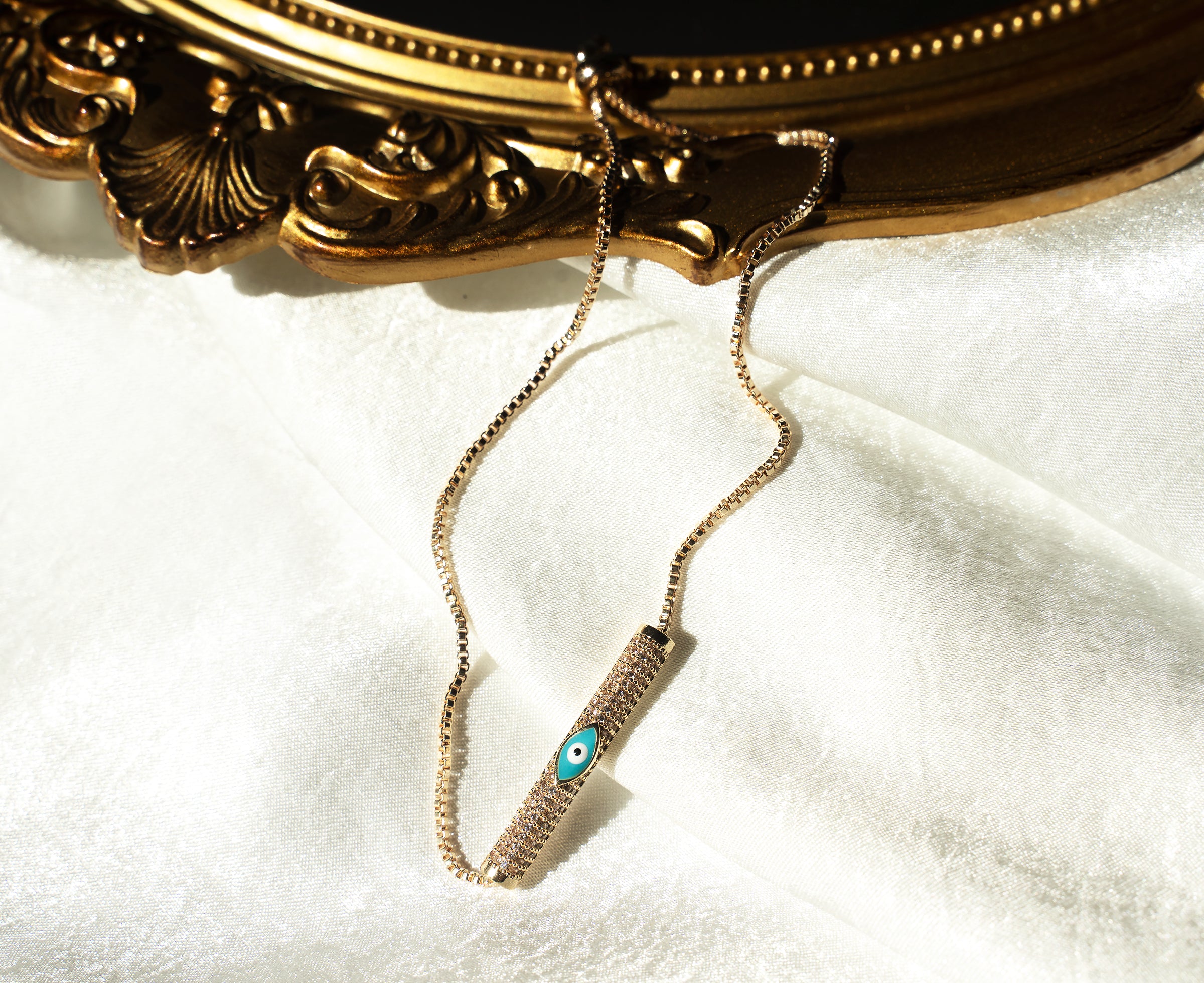 Turquoise and Gold Evil Eye Bolo Bracelet - Adjustable Size - Jewelry & Watches - Bijou Her -  -  - 
