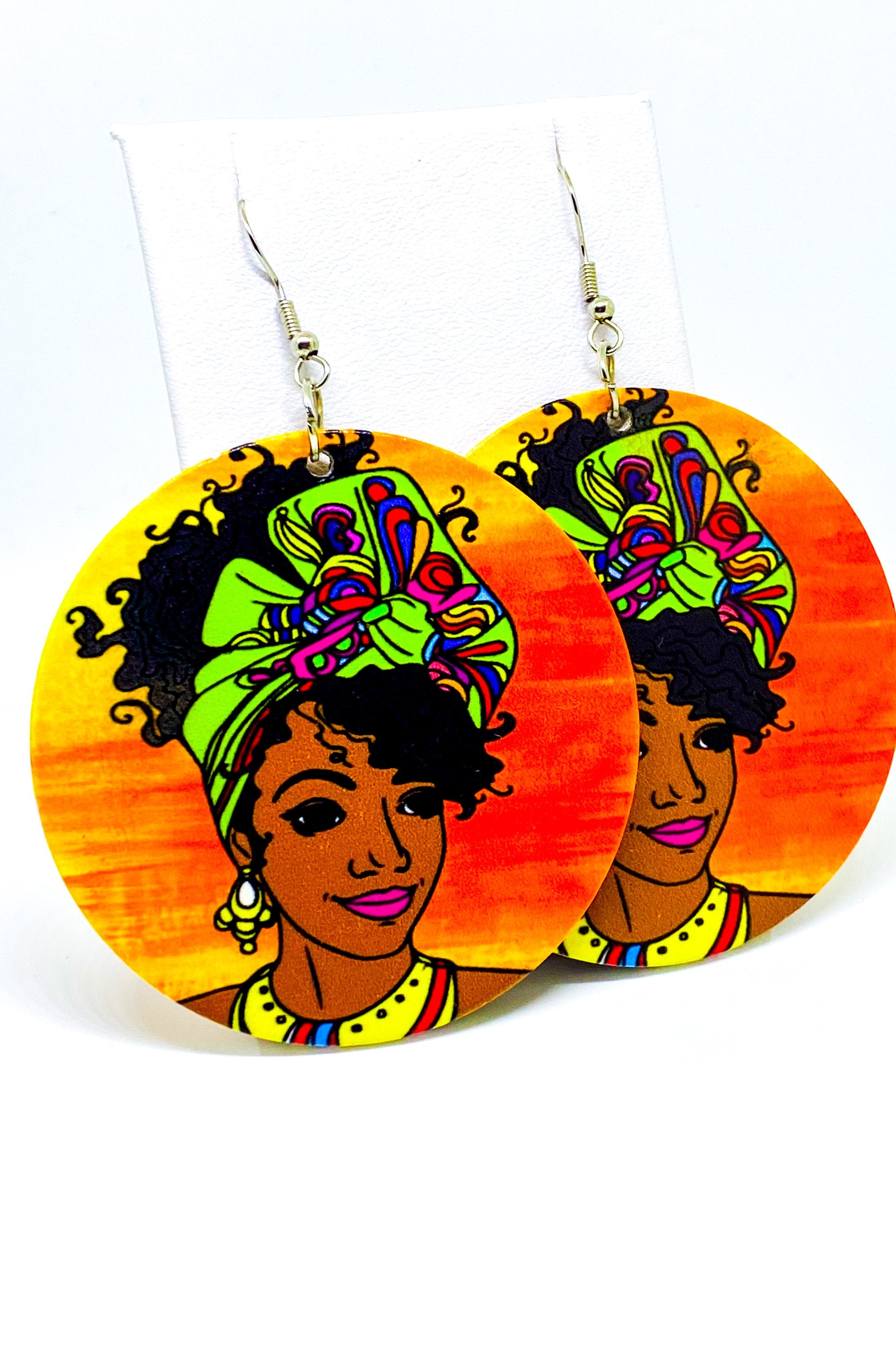 Kenyan Culture Hoop Drop Earrings - Handmade Wood, Nickel-Free, 2.25" Diameter, Statement Fashion Jewelry - Earrings - Bijou Her -  -  - 