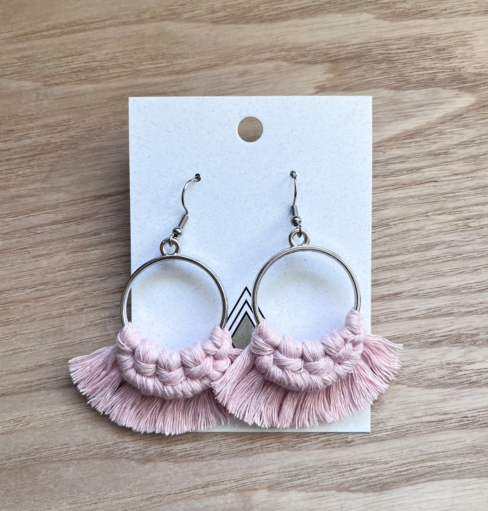 Lightweight Summer Pink Cotton Cord Rounds - Lead and Nickel Free - Earrings - Bijou Her -  -  - 